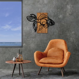 Wallity MA-306 Accesorio decorativo de madera y metal Nogal y Negro